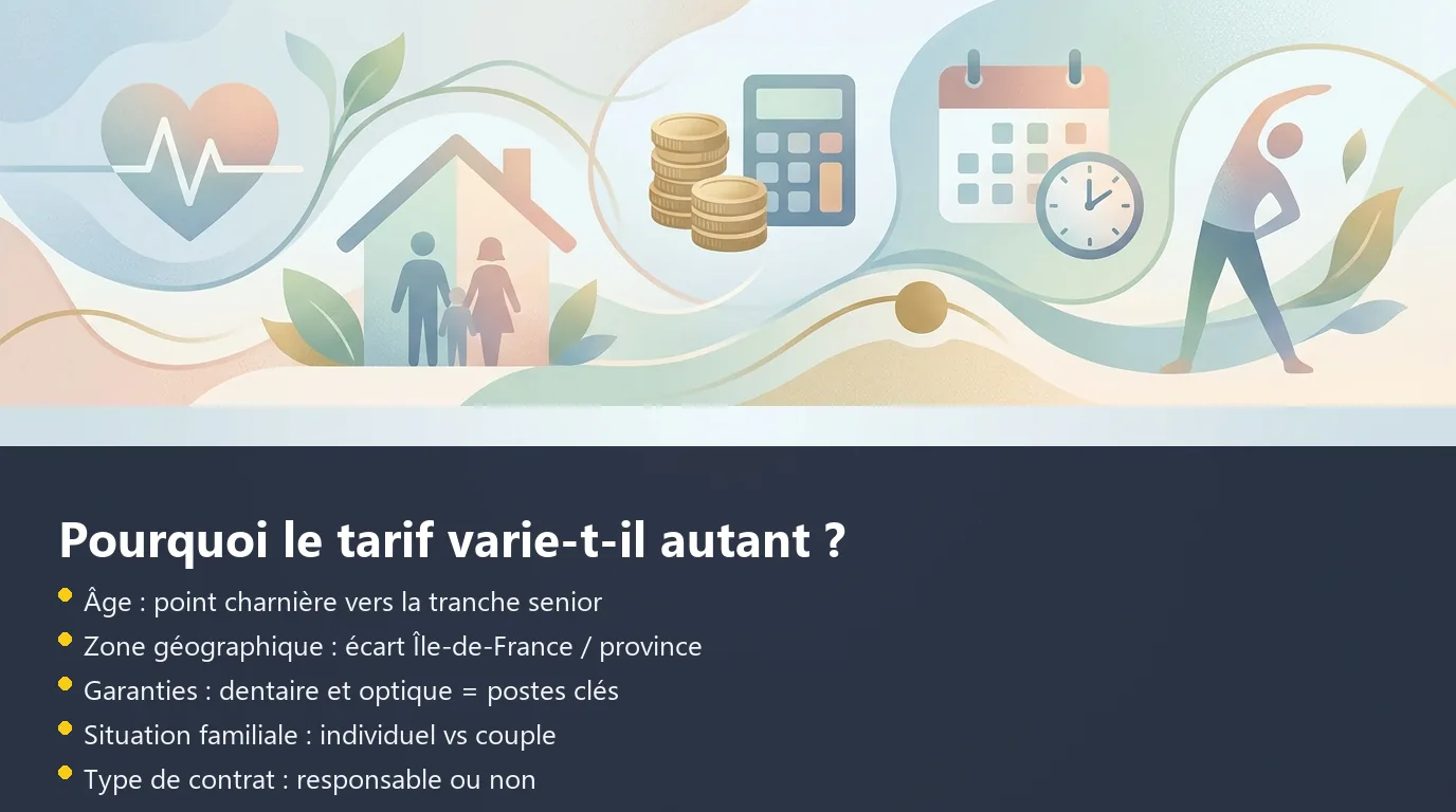 Les cinq facteurs qui influencent le prix d'une mutuelle à 50 ans